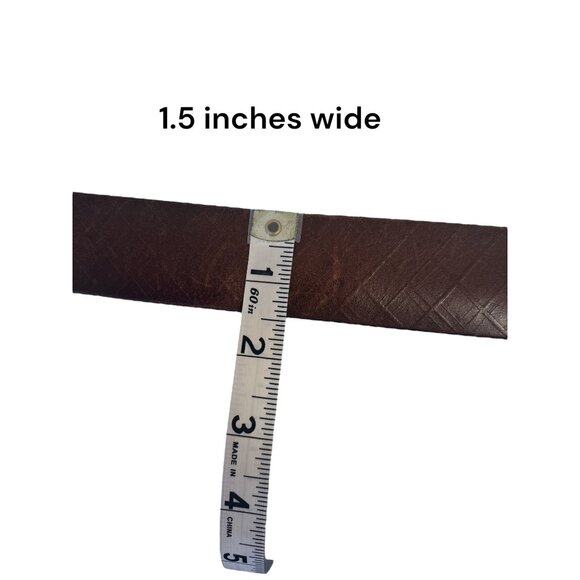 Fossil Mens Brown Genuine Leather Belt With Brass Buckle - Size 32 - Picture 9 of 10